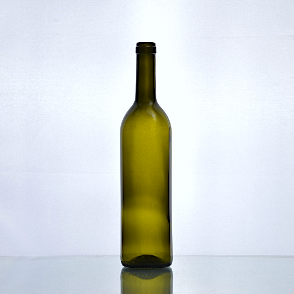 Bordeaux-Flasche-0-75-l-antikgruen-310-mm-BM-WBORD014-Flaschenbauer Bordeaux-Flasche 750 ml - Antikgrün - mit Bandmündung - WBORD014 - Flaschenbauer