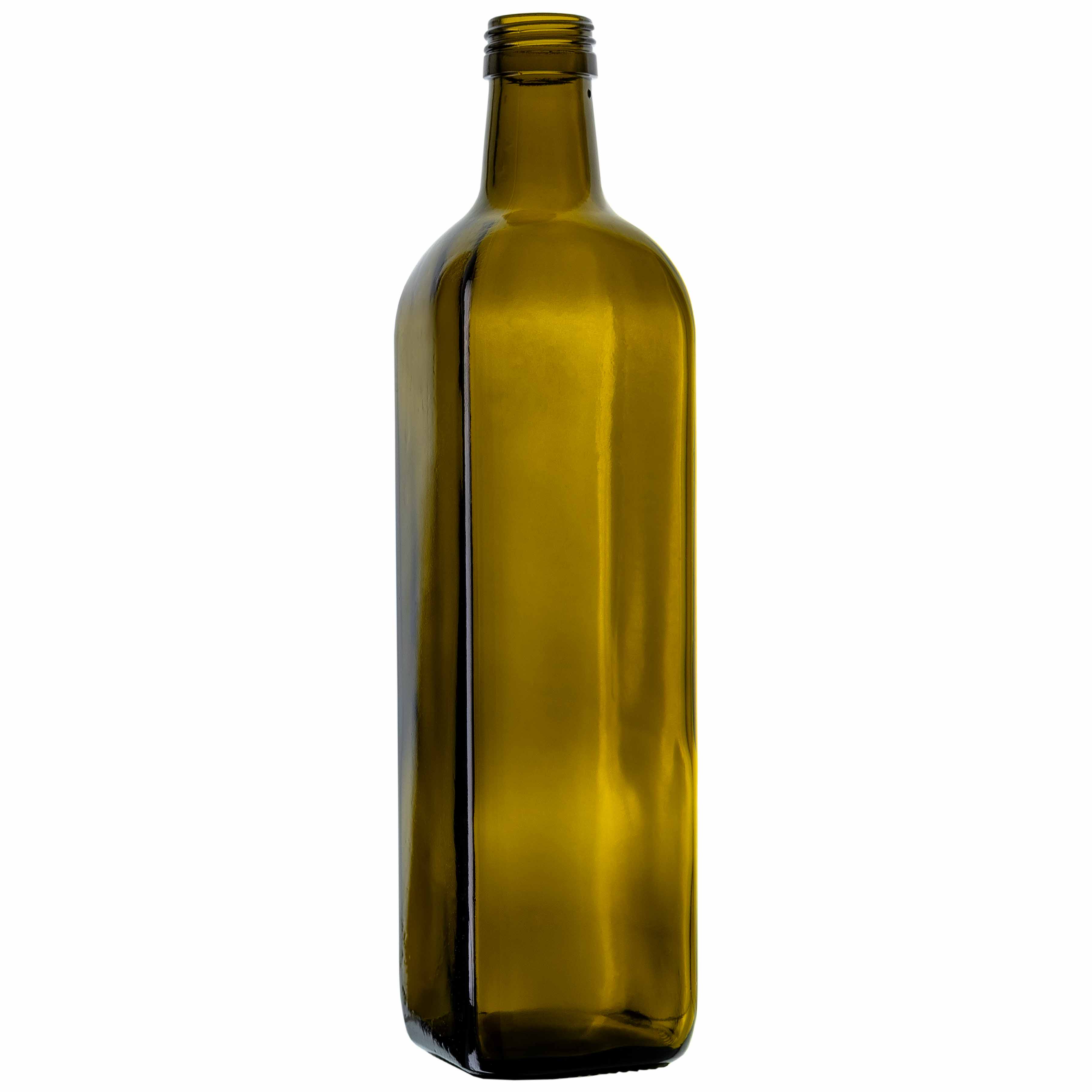 750ml Marascaflasche viereckig in antikgrünem glas bestellen